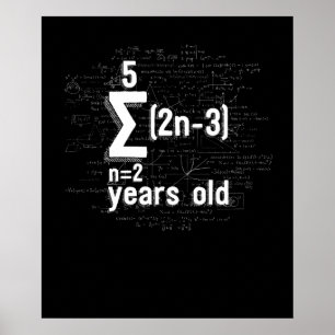 Funny Math Geek 16th Birthday 16 Years Old Poster