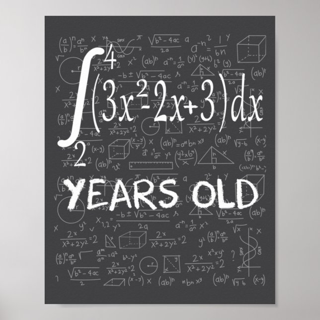 Funny Math Geek 50 Years Old 50th Birthday Integra Poster (Vorne)