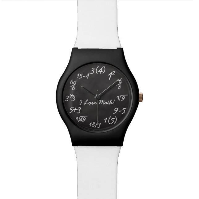 Funny Math Geek Chalkboard Gleichung Uhr (Nahaufnahme)
