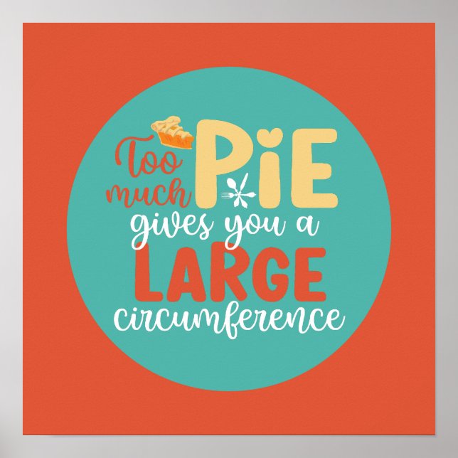 Funny Math Geek Pie Pun Retro Kitchen Typografie Poster (Vorne)