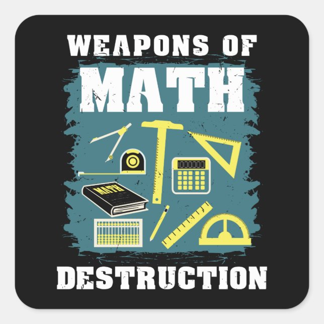 Funny Math Gifts Quadratischer Aufkleber (Vorderseite)