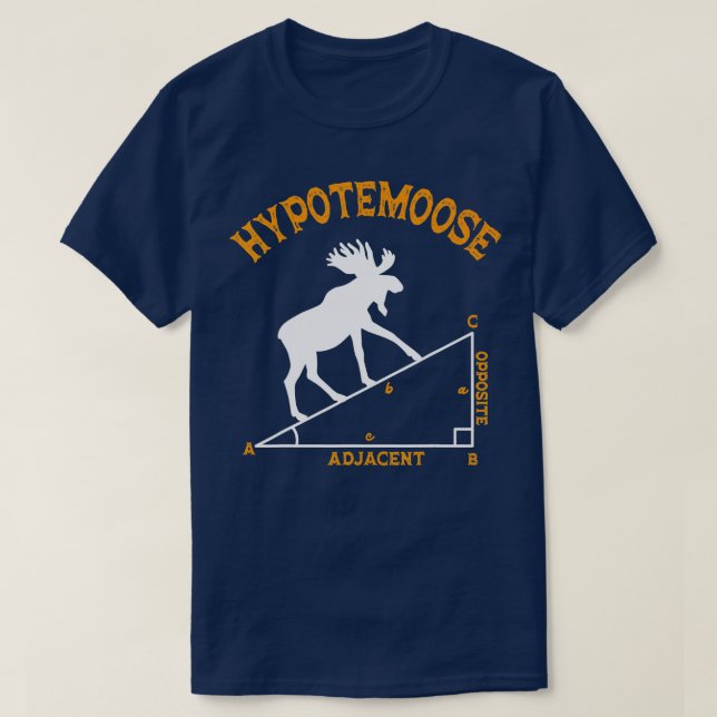 Funny Math Hypotemoose Dreieck angrenzend Mathemat T-Shirt (Design vorne)