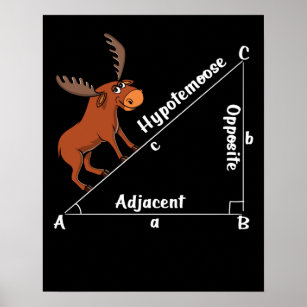 Funny Math Hypotemoose Geometry Else Joke Pun Poster
