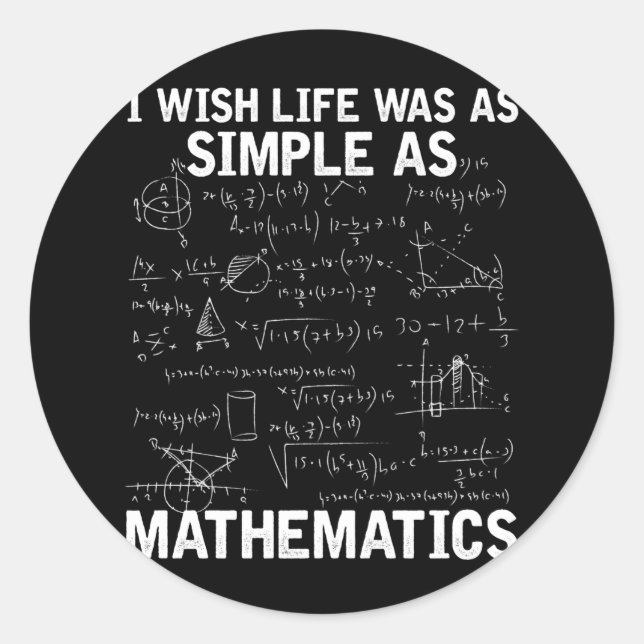 Funny Math Lehrer Mathematik Nerd Runder Aufkleber (Vorderseite)