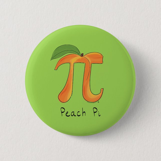 Funny Math Peach Pi Symbol Button (Vorderseite)