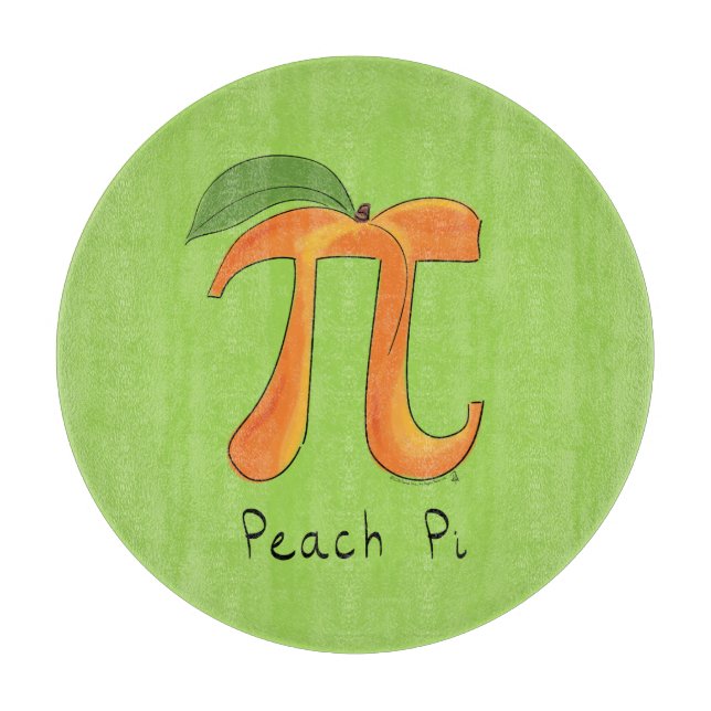 Funny Math Peach Pi Symbol Schneidebrett (Vorderseite)