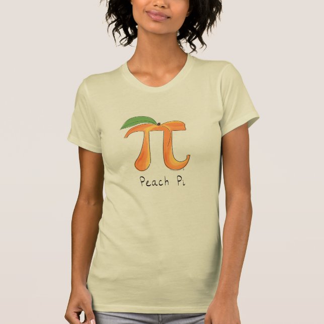 Funny Math Peach Pi Symbol T-Shirt (Vorderseite)