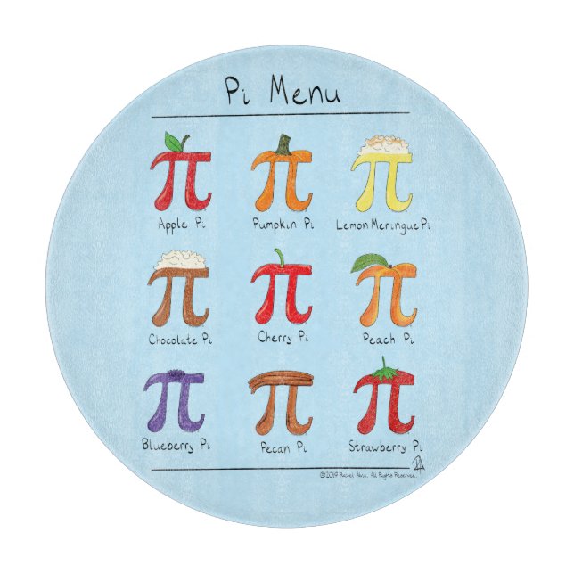 Funny Math Pi Day Menu Schneidebrett (Vorderseite)