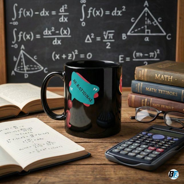Funny Math Pun Be Rational Imaginary Number Teache Kaffeetasse (Von Creator hochgeladen)