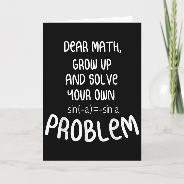 Funny Math Quote For Girls Boys Teens Men Women De Karte (Vorderseite)