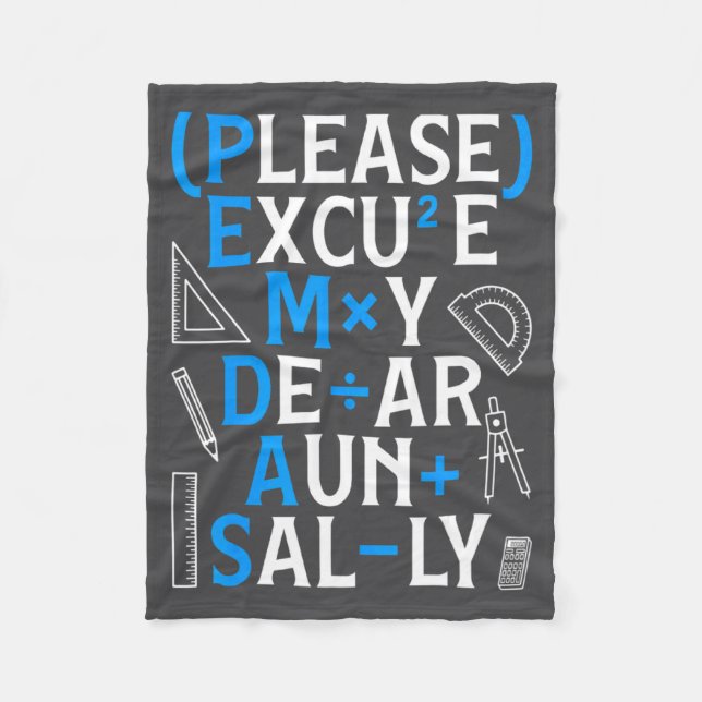 Funny Math Rules Pemdas Pun Teachers Math Day  Fleecedecke (Vorderseite)