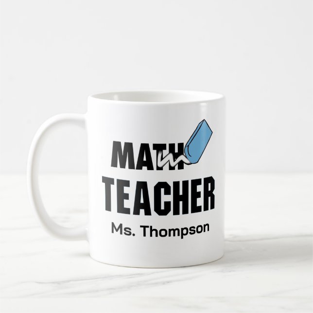 Funny Math Teacher Blue Eraser Kaffeetasse (Links)
