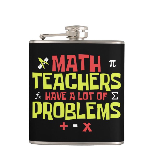 Funny Math Teacher - Eine Menge Probleme Joke Flachmann (Vorderseite)