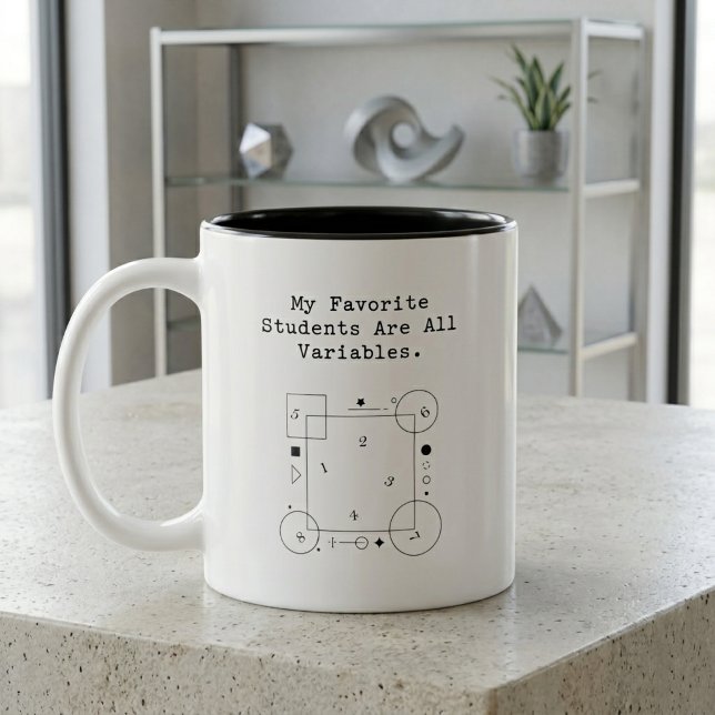 Funny Math Teacher Humor | Variable Students Zweifarbige Tasse (Von Creator hochgeladen)