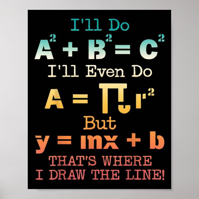 Funny Math Teacher Joke Funny Beste Math Quotes Poster (Vorne)
