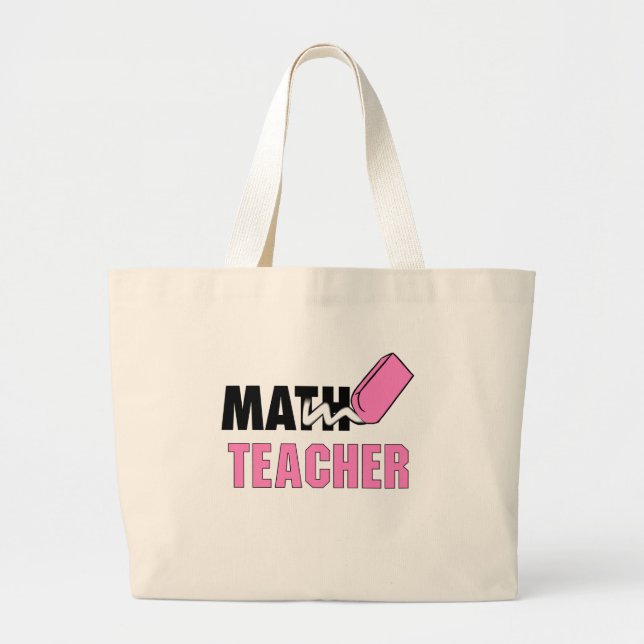 Funny Math Teacher Pink Eraser Jumbo Stoffbeutel (Vorne)