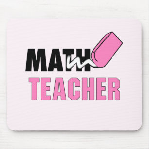 Funny Math Teacher Pink Eraser Mousepad