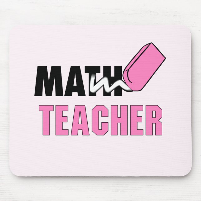 Funny Math Teacher Pink Eraser Mousepad (Vorne)