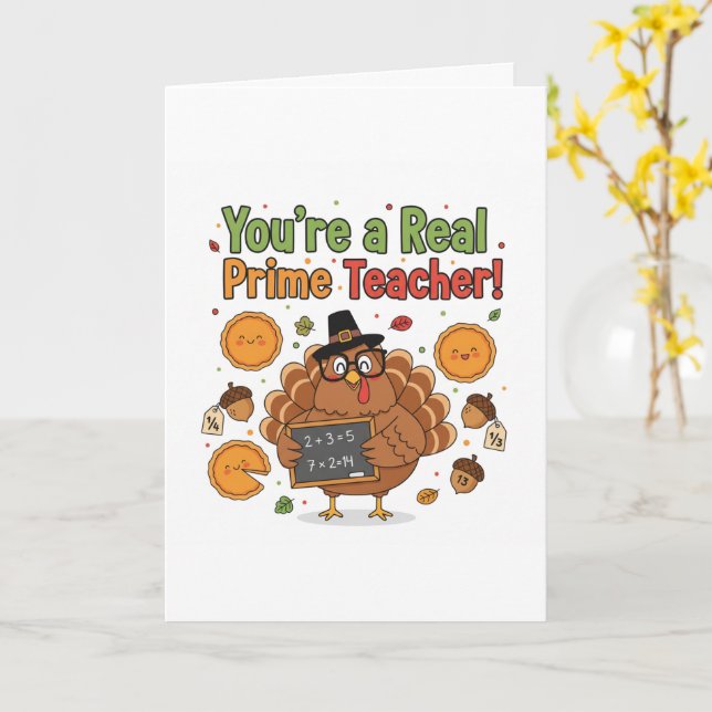Funny Math Teacher Thanksgiving Card – Turkey Karte (Gelbe Blume)