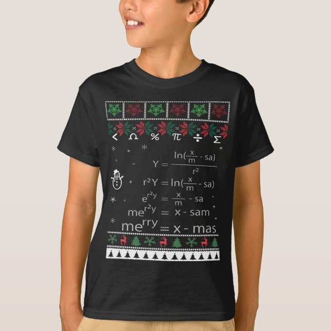 Funny Math Ugly Weihnachtsgeschenk Merry Xmas in M T-Shirt (Vorderseite)