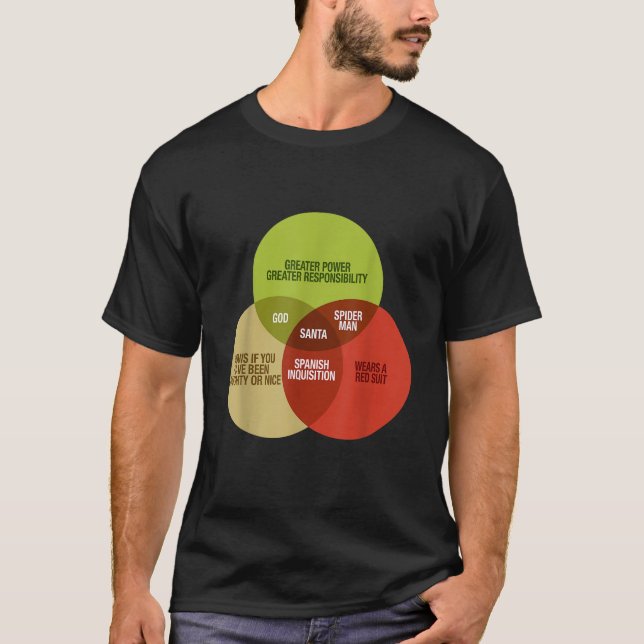 Funny Math Venn Diagram Meme Santa Knows Naughty O T-Shirt (Vorderseite)