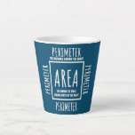 Funny Mathe Area und Perimeter Mathematics Teacher Milchtasse<br><div class="desc">Funny Mathe Area und Perimeter Mathematics Lehrer Lover Geschenk. Perfektes Geschenk für Ihren Vater,  Mama,  Papa,  Männer,  Frauen,  Freunde und Familienmitglieder am Erntedank Tag,  Weihnachten,  Muttertag,  Vatertag,  4. Juli,  1776 Unabhängiger Tag,  Veteranen Tag,  Halloween,  Patrick's Day</div>