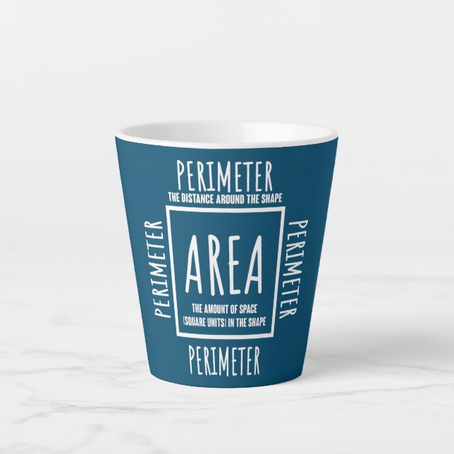 Funny Mathe Area und Perimeter Mathematics Teacher Milchtasse (Vorderseite)