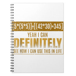 Funny Mathe Equation T - Shirt I Hate Math Puns St Notizblock