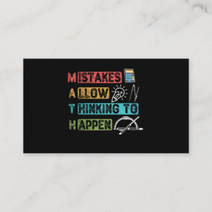 Funny Mathe. Fehler erlauben es zu denken Visitenkarte