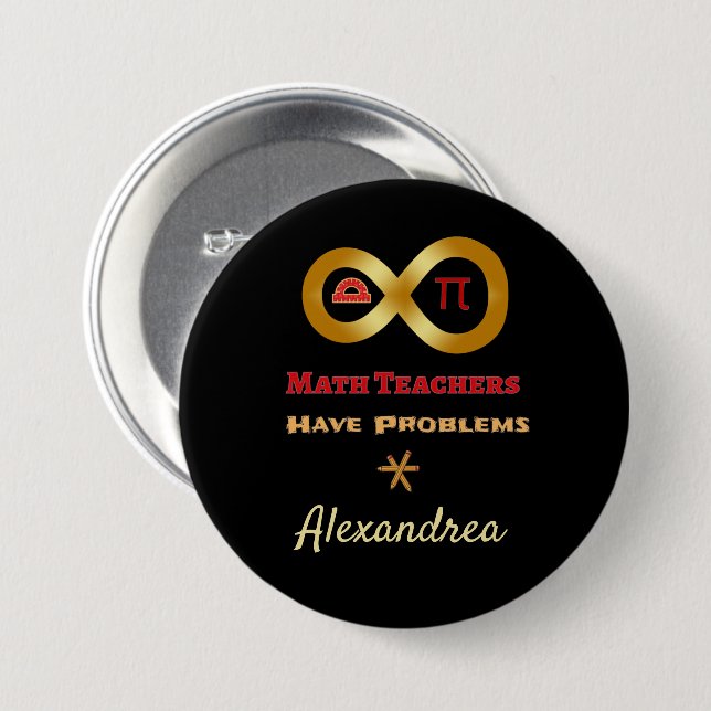 Funny Mathe haben Lehrer Probleme Button (Vorne & Hinten)