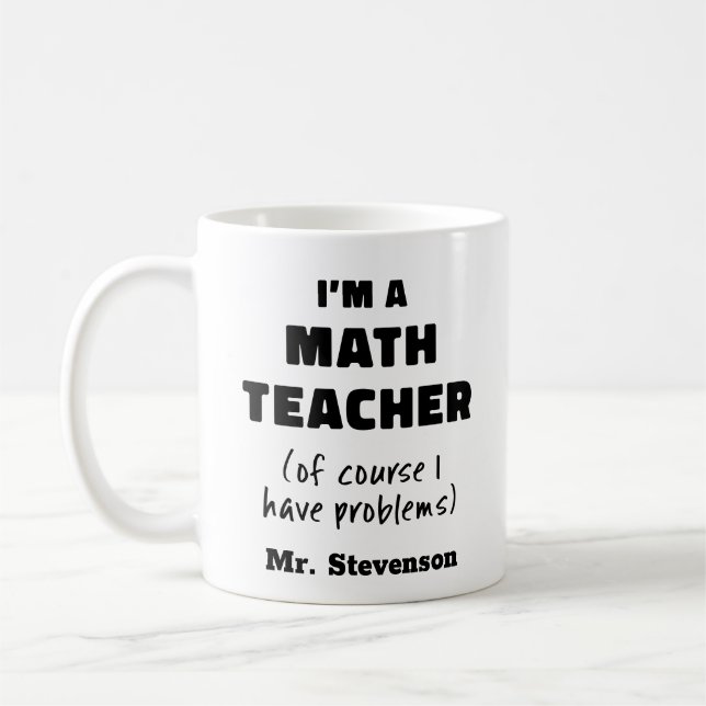 Funny Mathe Lehrer Spaß Angebot Personalisiert Kaffeetasse (Links)