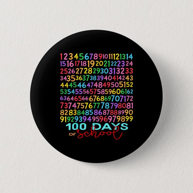 Funny Mathe Numbers 100. Schullehrer Kind Button (Vorderseite)