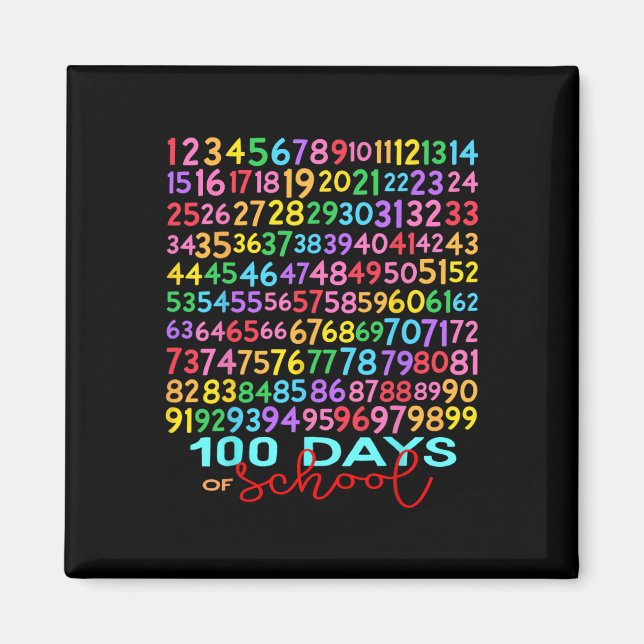 Funny Mathe Numbers 100. Schullehrer Kind Magnet (Vorne)