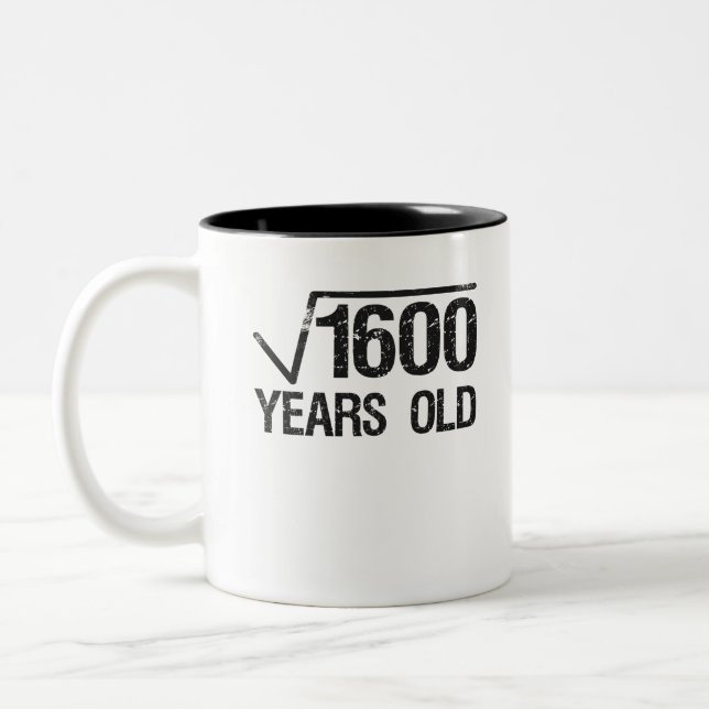 Funny Mathe Problem Square Wurzel von 1600 gleich  Zweifarbige Tasse (Links)