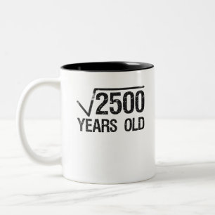 Funny Mathe Problem Square Wurzel von 2500 gleich  Zweifarbige Tasse