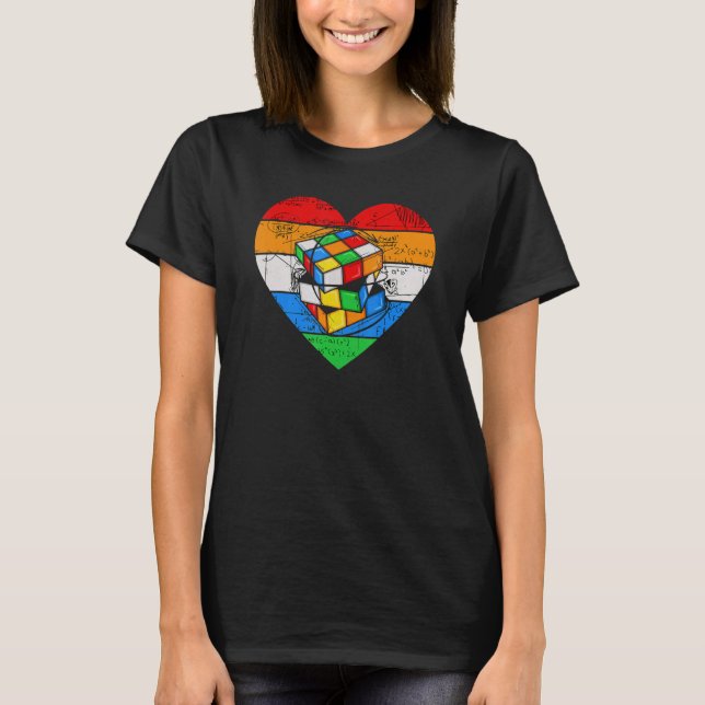Funny Mathe Speed Cubing Puzzle Lover Cube T-Shirt (Vorderseite)