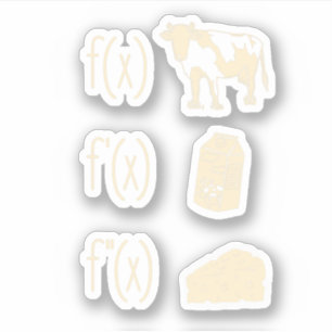 Funny Mathe Teacher Art für Frauen Milchkuh Käse F Aufkleber