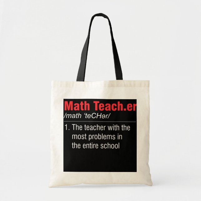 Funny Mathe Teacher Definition Lehrer mit den meis Tragetasche (Vorne)