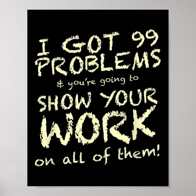 Funny Mathe Teacher Sprichwort Quote Phrase Graphi Poster (Vorne)