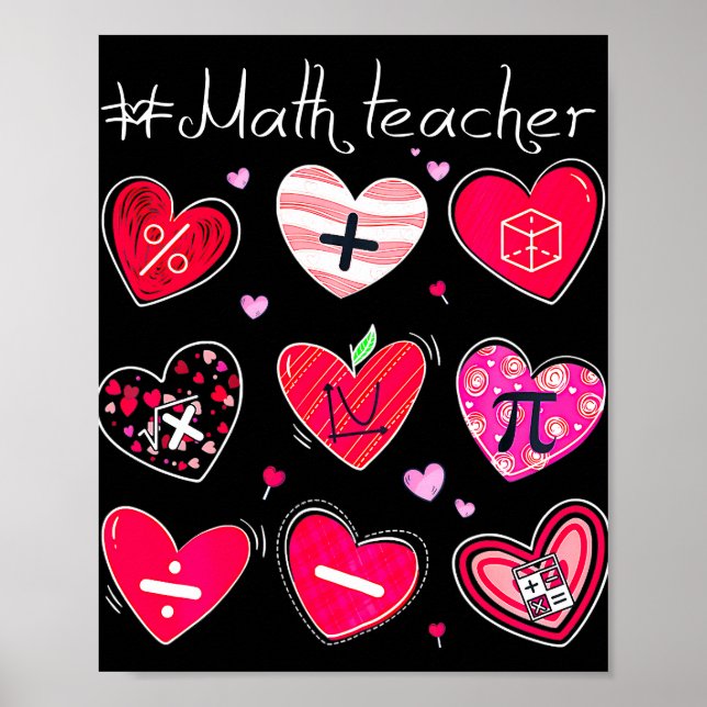 Funny Mathe Teacher Valentine's Day Pi Math Lover Poster (Vorne)