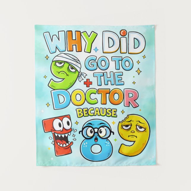 Funny Maths Numbers Joke Shirt for Kids Wandteppich (Vorderseite)