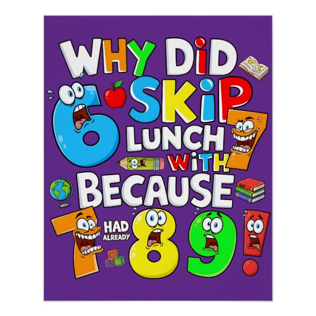 Funny Maths Poster for Kids UK Classroom Joke (Vorderseite)