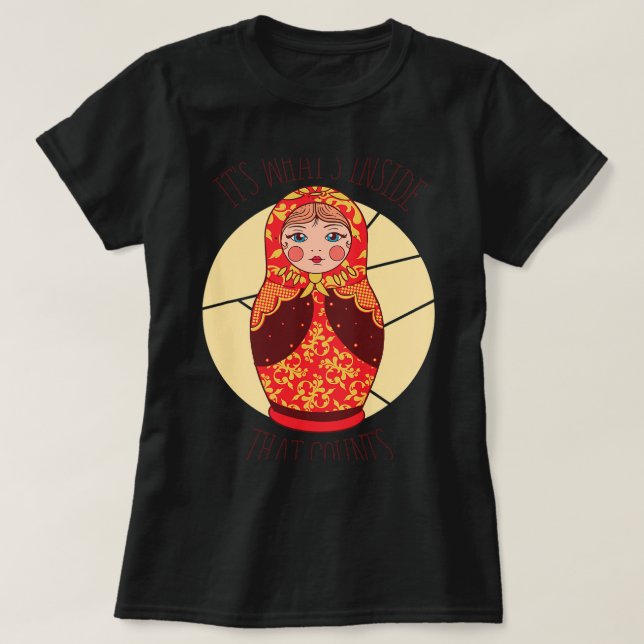 Funny Matryoshka Russische Nesting Dolls T-Shirt (Design vorne)