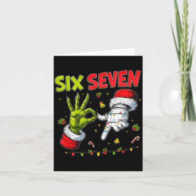 Funny Mean Guy Christmas Viral 6 7 Six Seven Meme  Karte (Vorderseite)