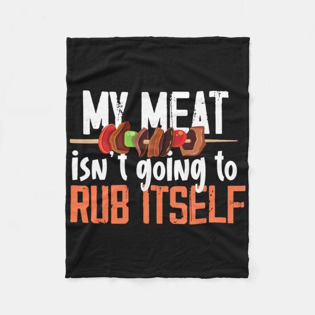 Funny Meat Rub Barbeque Design für Männer Fleecedecke (Vorderseite)