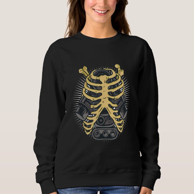 Funny Mechanic Car Engineer Skeleton Mechanik Fett Sweatshirt (Vorderseite)