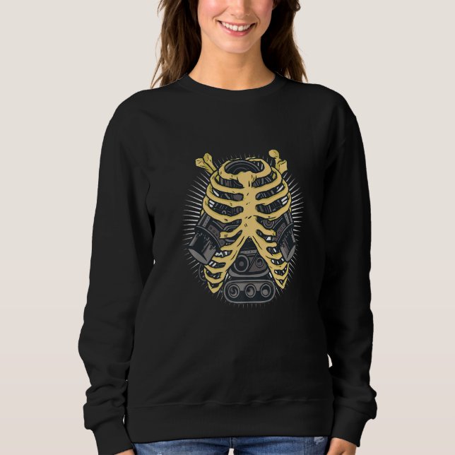 Funny Mechanic Car Engineer Skeleton Mechanik Fett Sweatshirt (Vorderseite)