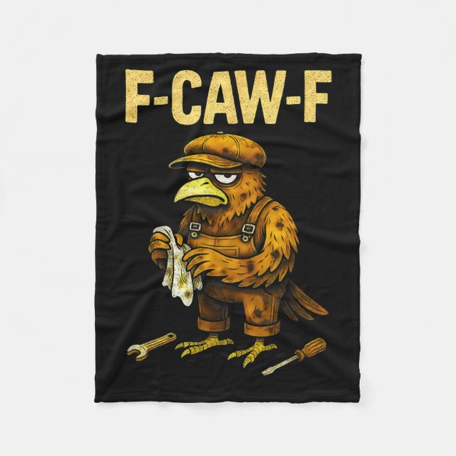 Funny Mechanic F Caw F Crow Fcawf Raven Mechanics  Fleecedecke (Vorderseite)