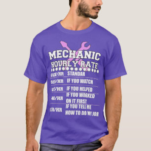 Funny Mechanic Stundensatz Weihnachtsgeschenk Arbe T-Shirt