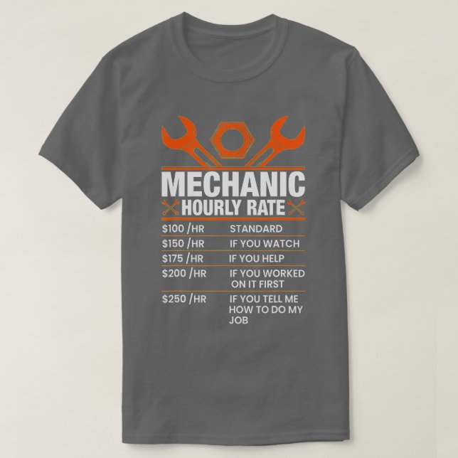 Funny Mechanic stündliche Spendensätze (7) T-Shirt (Design vorne)